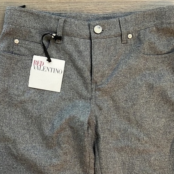 RED Valentino Straight Leg Wool Blend Pants Grigio Melange US 4 IT 40 NWT - Picture 8 of 10